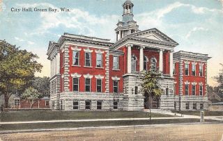 Green Bay,  Wi Wisconsin City Hall Brown County C1910 