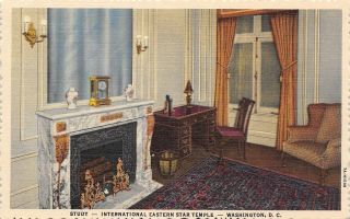 Washington Dc International Eastern Star Masonic Temple Study 1937 Linen Pc