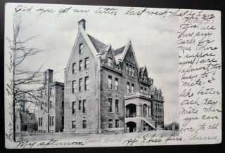 1905 Postcard B&w Photo Of General Hospital,  Passaic,  Jersey