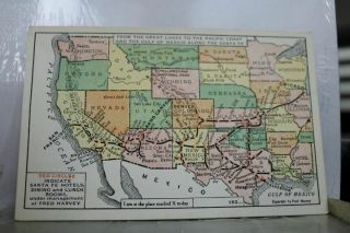 Greetings Map Of America Postcard Old Vintage Card View Standard Souvenir Postal
