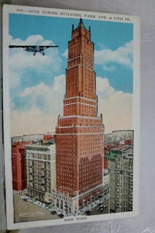 York Ny Nyc Ritz Tower Building Postcard Old Vintage Card View Standard Post