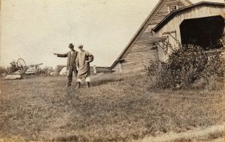 Plymouth,  Vt Rppc President Coolidge And His Father On The Farm C1924