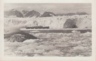 Rppc Cruise Ship S.  S.  Yukon At Columbia Glacier,  Alaska C1930