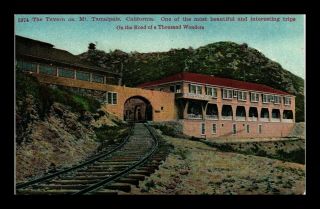 Dr Jim Stamps Us Tavern Mt Tamalpais California Railway Tracks Postcard
