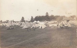 Plattsburgh,  Ny,  Military Camp Rppc Tent City As Barracks 1915