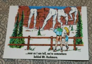 Postcard South Dakota Sd Black Hills Mount Rushmore Funny Humor