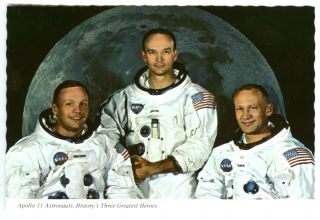 1969 Apollo 11 Moon Landing Nasa Astronauts N.  Armstrong,  Collins&aldrin Postcard
