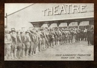 The Liberty Theatre Camp Lee Va Vintage Postcard