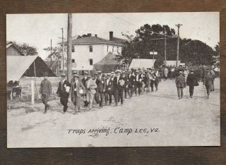 Troops Arriving Camp Lee Va Vintage Postcard