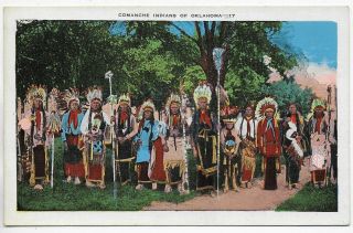 (3924) Old Postcard Comanche Indians Of Oklahoma