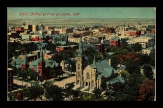 Dr Jim Stamps Us Postcard Lincoln Nebraska Birds Eye View