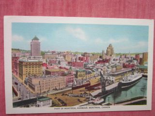 Part Of Montreal Harbour,  Vintage Coloured Postcard 1940 