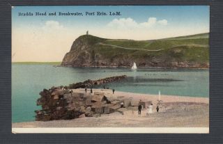 Uk Isle Of Man 1910/33 Two Postcards Breakwater & Harbour Of Port Erin