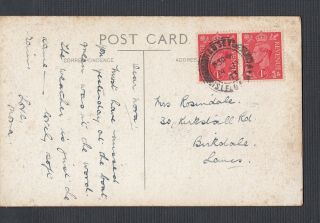 UK ISLE OF MAN 1928/43 TWO POSTCARDS CASTLE RUSHEN & MARKETPLACE VIEWS 4