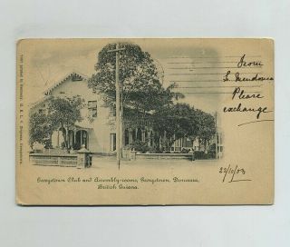 1903 Georgetown Demerara British Guiana Guyana Postcard Stamp Cancel Wz4002