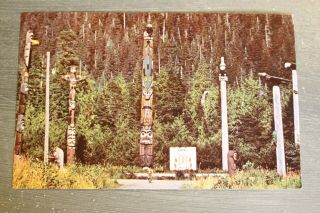 Saxman Park Totem Poles Ketchikan Alaska Vintage Postcard