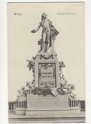 Wien Mozart Denkmal Austria Vintage Postcard 160a