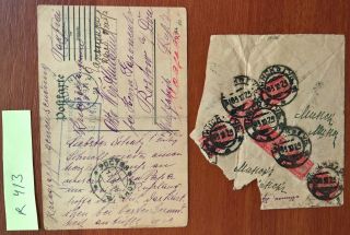1916 Russia Rostov Pc@ Prisoner Mail Red Cross Military Censor,  Cover Cut Minsk@