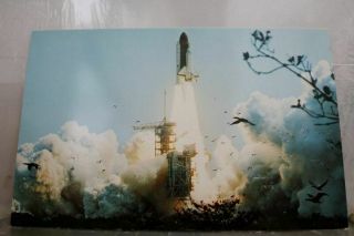 Florida Fl Kennedy Space Center Sts - 4 Launch Waterbirds Postcard Old Vintage Pc