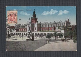 Poland 1922 City Hall In Krakow Postcard To Poznan