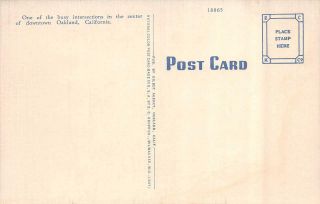 OAKLAND,  CA California 14TH & BROADWAY STREET SCENE c1940 ' s Linen Postcard 2