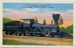 (973) Western & Atlantic Railroad The General Civil War Train 1920 - 30s Postcard