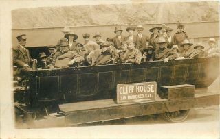 San Francisco California Cliff House Touring Car Soliders 1919 Real Photo Rppc