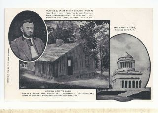 Ulysses S Grant Cabin Tomb Portrait 1906 The Rose Company Postcard 723