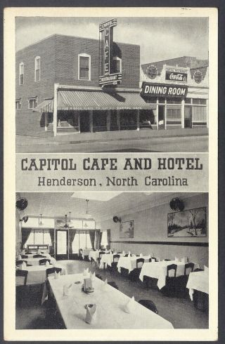 Capitol Cafe And Hotel,  Henderson,  North Carolina,  Coca Cola Sign