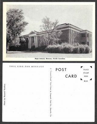 Old North Carolina Postcard - Monroe High School