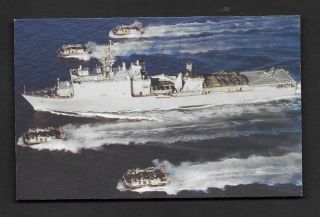 Postcard U.  S.  Navy Ship Uss Comstock Lsd - 45 Dock Landing Ship 8794