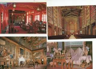 48 Postcards: Interiors Of Buildings Church Hotels Museums Houses