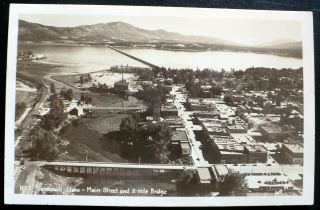 1940s Rppc Aerial View Of Main St.  And 2 - Mile Bridge,  Sandpoint Idaho,  Mailed
