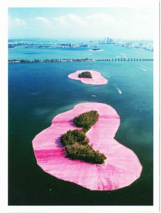 Surrounded Islands Biscayne Bay Miami Fl Art By Christo - Large Postcard