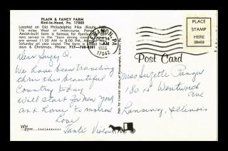 DR JIM STAMPS US PLAIN AND FANCY FARM BIRD IN HAND PENNSYLVANIA VIEW POSTCARD 2