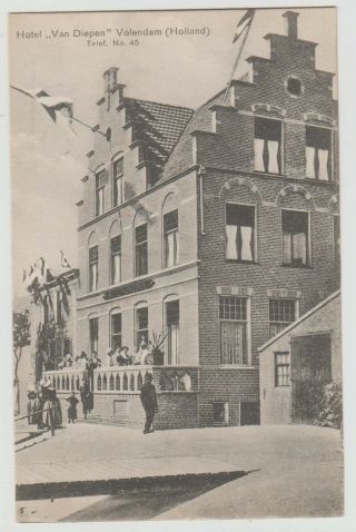 Hotel " Van Diepen " Volendam (telef.  No.  45) : 1910 (e) Collotype Ppc,  Advert Back.