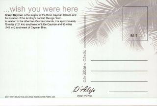Grand Cayman,  Cayman Islands,  Caribbean Sea,  George Town,  Flag etc.  Map Postcard 2