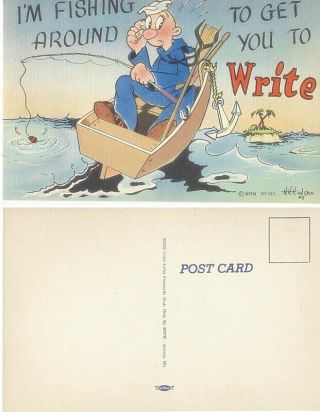 Comic Wwii Postcard Navy I 