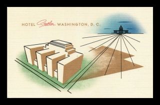 Dr Jim Stamps Us Hotel Statler Washington Dc Linen Topical Postcard