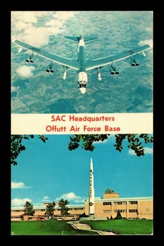 Dr Jim Stamps Us Sac Headquarters Offutt Air Force Base Two Views Postcard