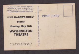 Vintage Postcard NORMAN ROCKWELL - THE RAZOR ' S EDGE Movie Tyrone Power Hollywood 2