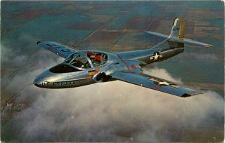 (578) Cessna T - 37 Tweet Jet Trainer Airplane In Flight 1960s Aircraft Postcard