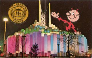 (606) Tower Of Light Reddy Kilowatt Electric 1964 York Worlds Fair Postcard