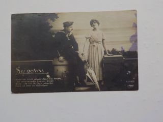 Wwi German Photo Postcard Navy Sailor Woman World War Photograph Vtg Ww I Ww1