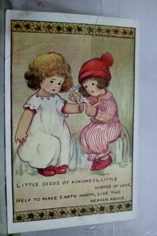 Greetings Little Deeds Of Kindness Postcard Old Vintage Card View Standard Post