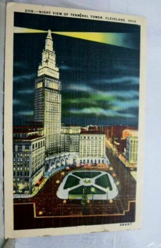 Ohio Oh Terminal Tower Cleveland Postcard Old Vintage Card View Standard Post Pc