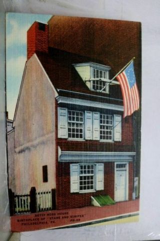 Pennsylvania Pa Betsy Ross House Philadelphia Postcard Old Vintage Card View Pc