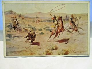 1907 Artist Signed Charles Russell Postcard Roping A Grizzly