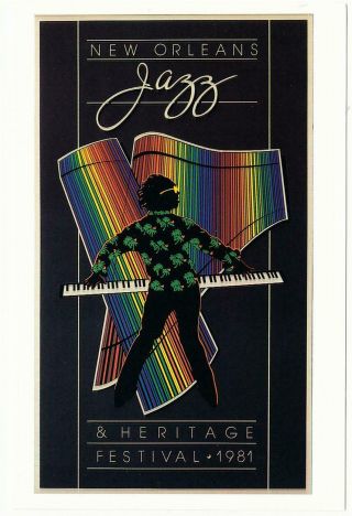 Postcard Of Orleans Jazz & Heritage Festival 1981 Poster - Postcard