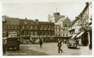 Romsey - The Square - Old Real Photo Postcard View